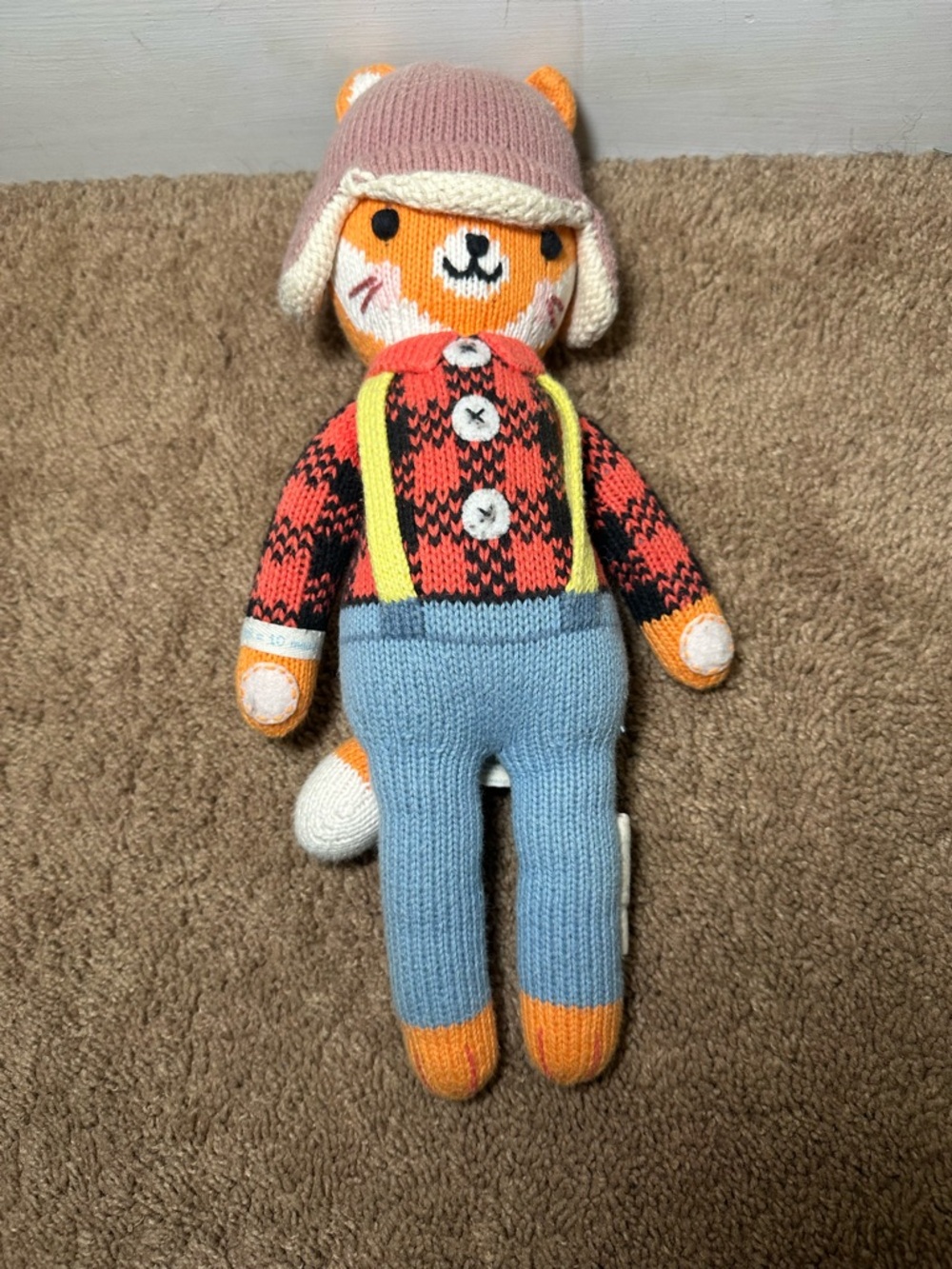 Cuddle + Kind Wyatt the Fox Plush Knit Handmade Peru Doll Stuffed Animal 13”